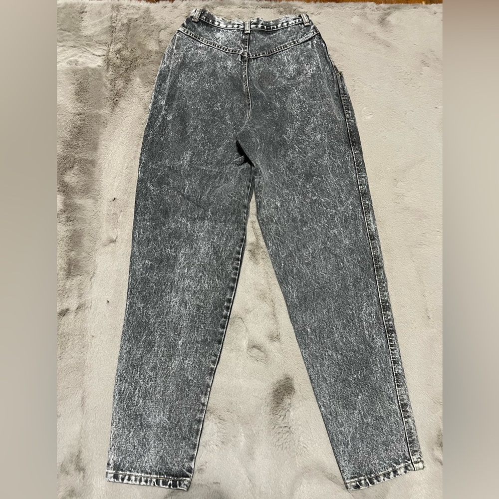Xena gray acid wash high rise jeans